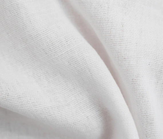 100% Organic Cotton Muslin Fabric - Grey - by The Yard